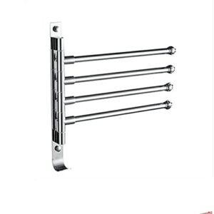 Bathroom Shelves Towel Rail Rack Stainless Steel Rotating Towel Rack, Bath Rail Hanger Towel Holder, 4 Swivel Bars Bathroom Wall Mounted Towel Rail for Bathroom Kitchen