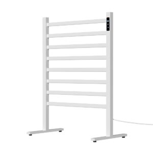 towel warmer rack with timer and temperature control electric heated freestanding towel heater with overheat protection for bathroom rack with 8 bars