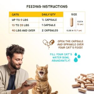 FiberSyl Ovatasyl Prebiotics for Cats Digestive Health - Cat Fiber Supplements for Constipation Relief & Support - Psyllium Husk Seed for Cat' Digestion Problems - Cat Stool Hardener - 60 Capsules