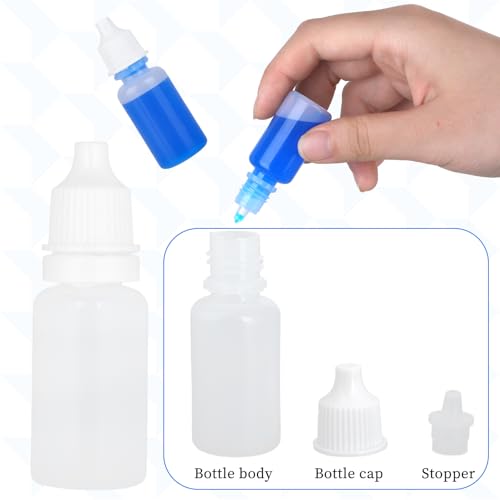 Plastic Dropper Bottle, 12 Pieces 10ml Empty Dropper Bottles Small Squeeze Bottles Refillable Eye Drop Bottles Dispenser Travel Size Dropper Bottles with 2 Funnel 2 Droppers for Liquid Oils Essence