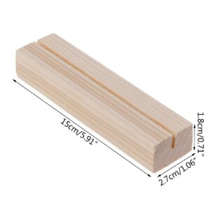 SZYDD Simple Wood Place Card Holders Table Number Stands Holder Wooden Sign Holders for Wedding Dinner Home Party Decor, 15*2.7*1.8cm