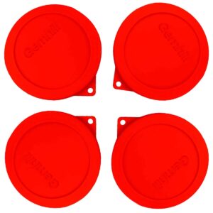 2 cup silicone storage cover lids replacements for round anchor hocking glass bowls and pyrex 7200-pc glass bowls |container not included|(red, 4 pack)