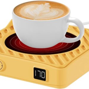 Coffee Warmer with Digital Display, 2-12Hrs Auto-Shut Off Coffee Warmer for Desk, Mug Warmer, Coffee Mug Warmer with 3-Temp Settings, Mug Warmer for Desk with Anti Scalding Silicone Pad