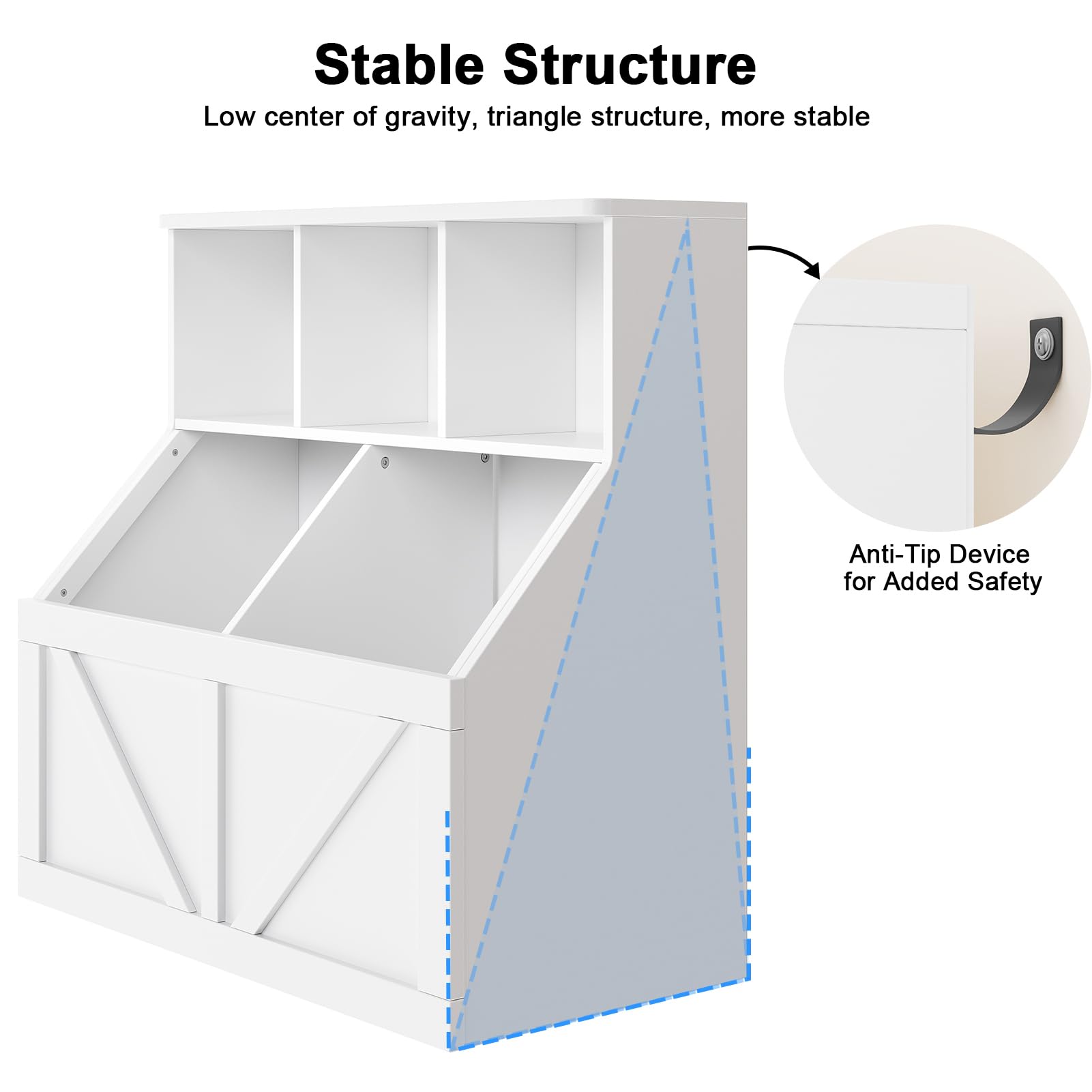 Kids Bookshelf and Toy Storage, Kids Toy Storage Organizer, Toy Storage Cabinet with Toy Shelf, Toddler Bookshelf Toy Organizer and Storage Bins for Playroom, Bedroom, Nursery, Classroom, Daycare