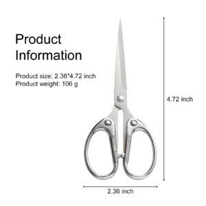 Premium 4.72-inch All Stainless Steel Office Scissors, Ultra-Sharp Multi-Purpose Shears for Fabric, Crafts, and General Use, Gold and Silver