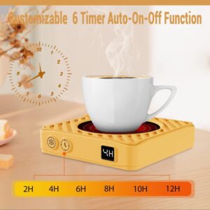 Coffee Warmer with Digital Display, 2-12Hrs Auto-Shut Off Coffee Warmer for Desk, Mug Warmer, Coffee Mug Warmer with 3-Temp Settings, Mug Warmer for Desk with Anti Scalding Silicone Pad