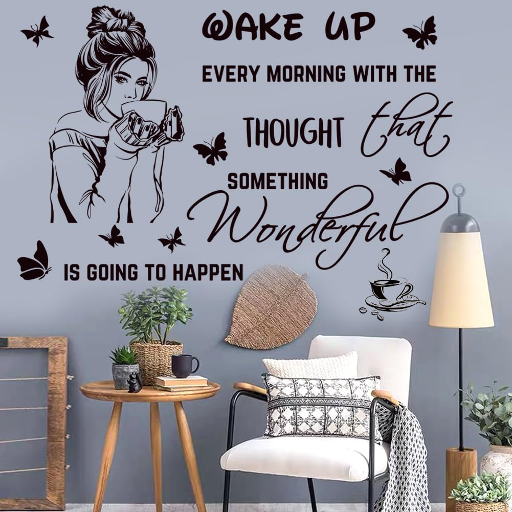 Inspirational Wall Decals Quotes Motivational Inspirational Wall Stickers Letter Wall Decals Vinyl Sayings Beauty Eye Wall Stickers for Women Bedroom Girls Bathroom Beauty Salon Wall Decoration.