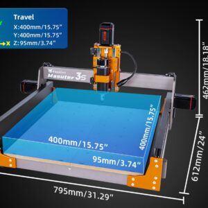 FoxAlien Masuter 3S CNC Router Machine with NEMA 23 Closed-Loop Stepper Motor, 400W Spindle 3 Axis Engraving Milling Machine for Wood Acrylic Aluminum Carving Cutting