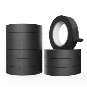 dagongren black masking tape 1 inch wide bulk, 10 rolls black painters tape 1 inch × 55 yards, multi-surface black tape for car craft school, pait tape total 550 yards