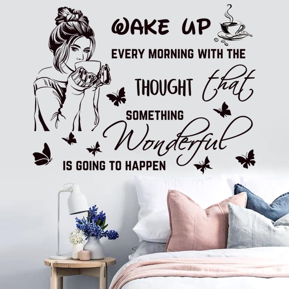 Inspirational Wall Decals Quotes Motivational Inspirational Wall Stickers Letter Wall Decals Vinyl Sayings Beauty Eye Wall Stickers for Women Bedroom Girls Bathroom Beauty Salon Wall Decoration.