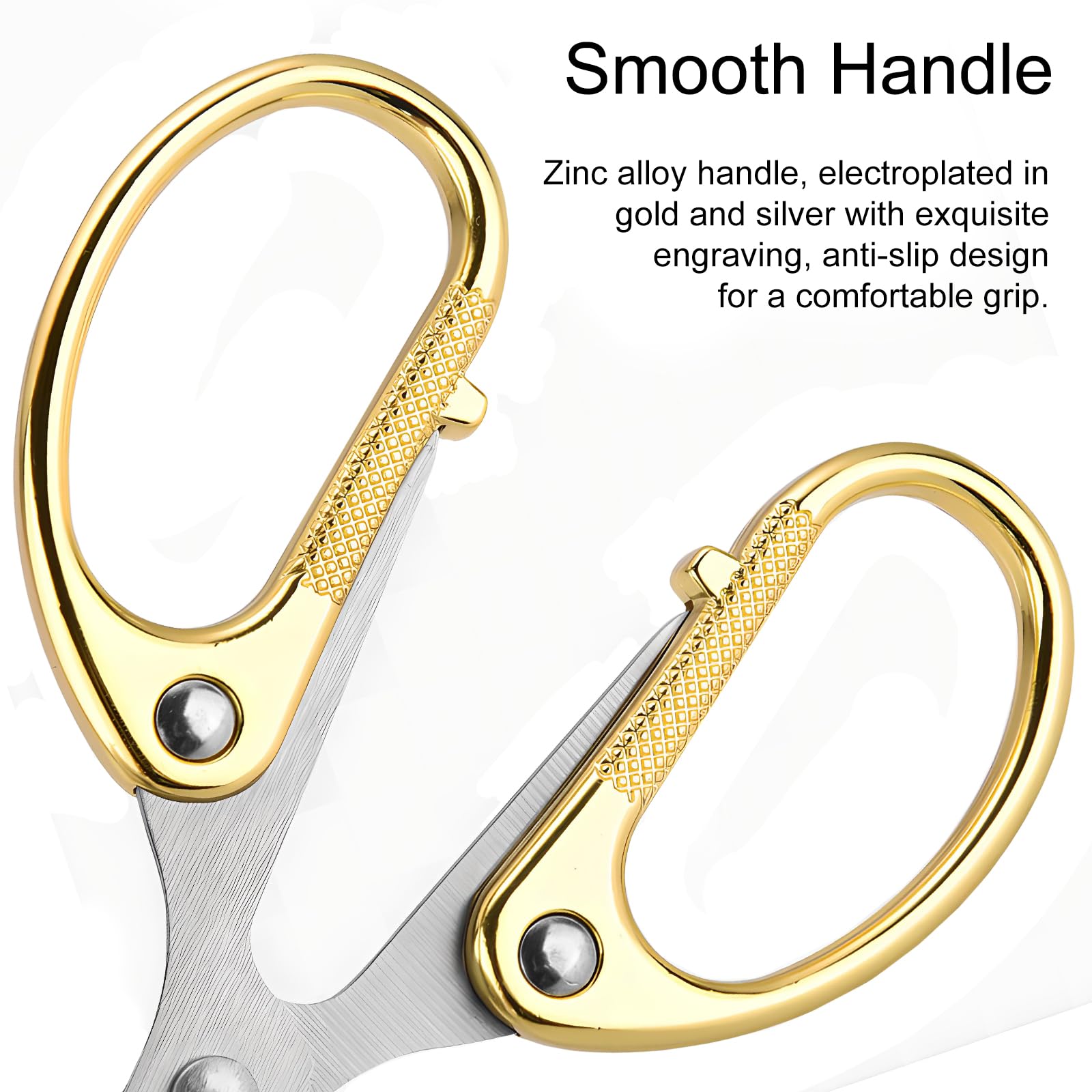 Premium 4.72-inch All Stainless Steel Office Scissors, Ultra-Sharp Multi-Purpose Shears for Fabric, Crafts, and General Use, Gold and Silver