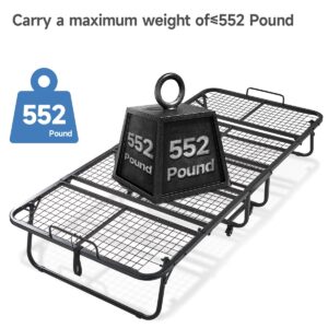 Folding Bed, (with 5.2" Thick Memory Foam Mattress), 79 * 35inch, Portable Foldable Adult with Mattress for Guest use, Metal Folding Frame, Reinforced Metal mesh, can Hold up to 550 lbs (Tau-ZDD)