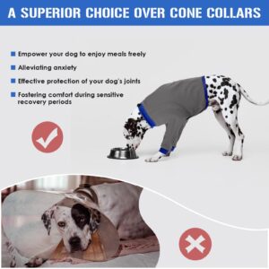 MORVIGIVE Dog Recovery Sleeves for Front Legs,Dog Sleeves to Prevent Licking,Breathable Dog Front Recovery Sleeve Right Left Leg,Dog Leg Sleeve After Surgery for Medium to Large Dogs,Grey 2XL Size