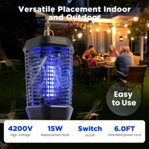 Bug Zapper Outdoor-Mosquito Zapper Outdoor, Fly Zapper Indoor Outdoor Home Garden Patio Backyard