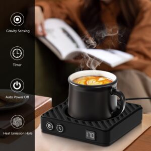 Mug Warmer, Coffee Mug Warmer with 3-Temp Settings, Coffee Warmer with Digital Display, 2-12Hrs Auto-Shut Off Coffee Warmer for Desk, Mug Warmer for Desk with Anti Scalding Silicone Pad