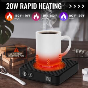 Mug Warmer, Coffee Mug Warmer with 3-Temp Settings, Coffee Warmer with Digital Display, 2-12Hrs Auto-Shut Off Coffee Warmer for Desk, Mug Warmer for Desk with Anti Scalding Silicone Pad