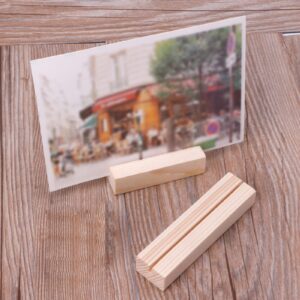 SZYDD Simple Wood Place Card Holders Table Number Stands Holder Wooden Sign Holders for Wedding Dinner Home Party Decor, 15*2.7*1.8cm