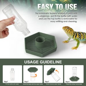 Reptile Water Dispenser-7.5 oz(250ml) Bearded Dragon Water Bowl - Small Water Dish for Tortoise - Bowls for Reptiles & Amphibians (S)