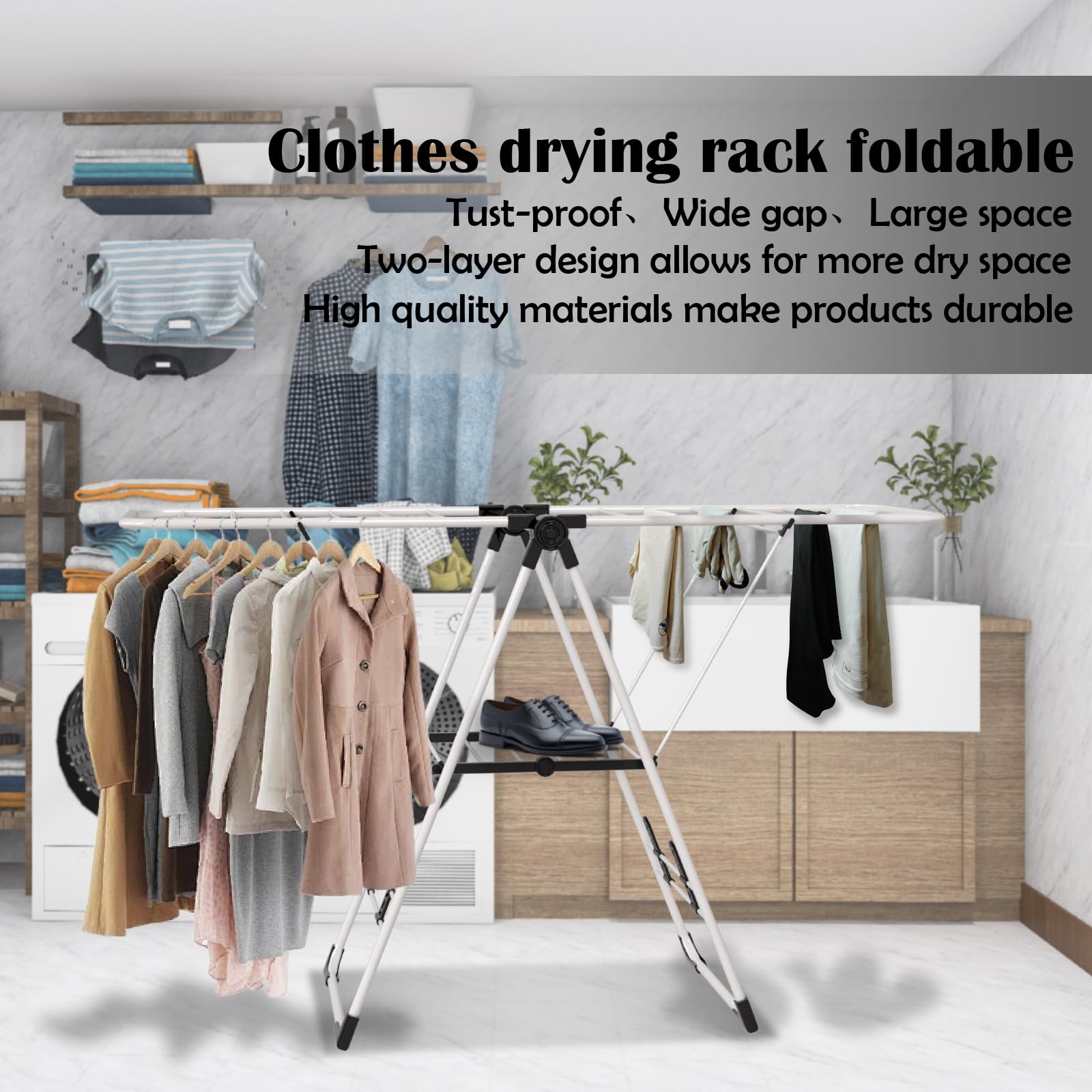 Maomo Premium Double Coat Drying Rack - Efficient and Space-Saving.No Installation Required