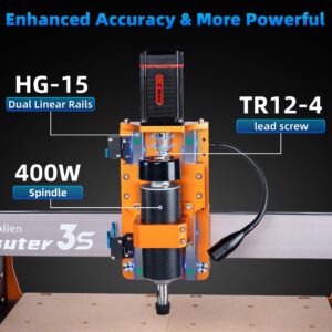 FoxAlien Masuter 3S CNC Router Machine with NEMA 23 Closed-Loop Stepper Motor, 400W Spindle 3 Axis Engraving Milling Machine for Wood Acrylic Aluminum Carving Cutting