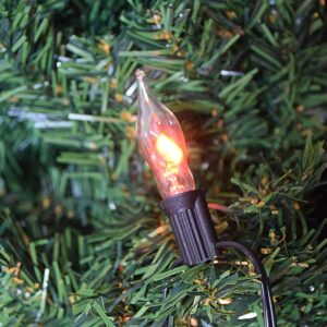 Agaphoton Christmas Flicker Flame Light Bulbs, Crystal Clear Flame Tip Candelabra Bulbs, Flickering Replacement Bulbs Dances with Orange Flame, 120 Volt, 1 Watt, E12 Candelabra Base, 12 Pack