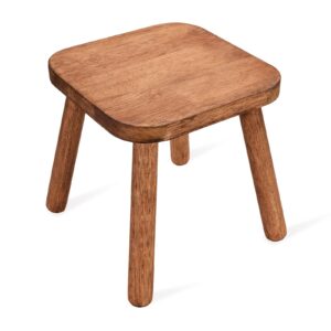 jujiafu solid wooden stool for kids 11.7'' wooden step stool for adults square stool wood plant stand stool wood stool legs detachable for kitchen bathroom living room