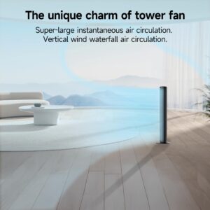 Industrial fan Bedroom Tower Fan, 40 Inch Bladeless Fan, 80 ° Oscillating Fan, Silent Floor Fan With Remote Control Led, 4-Speed Multiple Modes, 7h Timer, Large Air Outlet, Vertical Fan For Home