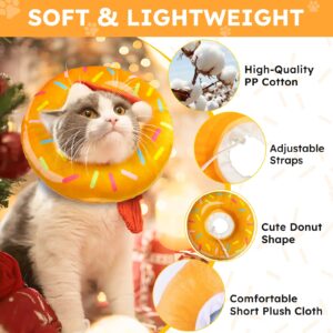 Hpetppy Cat Cone Collar Soft, Cat Recovery Collar for Wound Healing Cute Cat Donut Adjustable Cat Cones to Stop Licking Comfortable Lightweight Neck Elizabethan Collars for Cats Kittens After Surgery