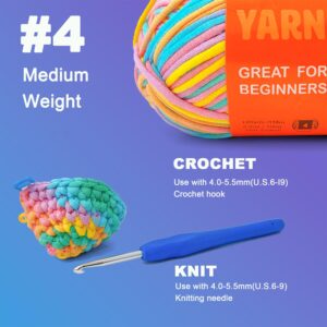 FREEASYFAR 3.5Oz/120yds Beginner Easy Yarn, Crochet & Knitting Yarn for Beginners with Easy-to-See Stitches, Worsted-Weight Medium #4;Cotton Blend Yarn for Amigurumi DIY(Coral,1 Skein)