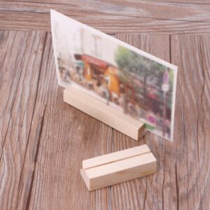 SZYDD Simple Wood Place Card Holders Table Number Stands Holder Wooden Sign Holders for Wedding Dinner Home Party Decor, 15*2.7*1.8cm