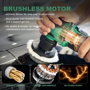 BATOCA S4 Cordless Polisher for Detailed Polishing with 2Pcs 12V 2.5Ah Batteries, RO&DA Buffer Polisher, 1&3inch Mini Brushless Polisher for Car Detailing, Complete Accessories Kit