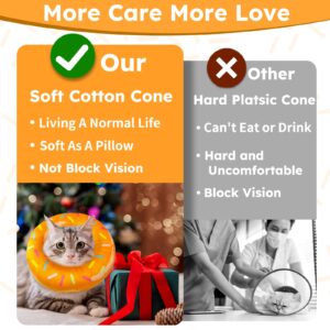 Hpetppy Cat Cone Collar Soft, Cat Recovery Collar for Wound Healing Cute Cat Donut Adjustable Cat Cones to Stop Licking Comfortable Lightweight Neck Elizabethan Collars for Cats Kittens After Surgery