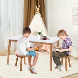 JUJIAFU Solid Wooden Stool for Kids 11.7'' Wooden Step Stool for Adults Square Stool Wood Plant Stand Stool Wood Stool Legs Detachable for Kitchen Bathroom Living Room