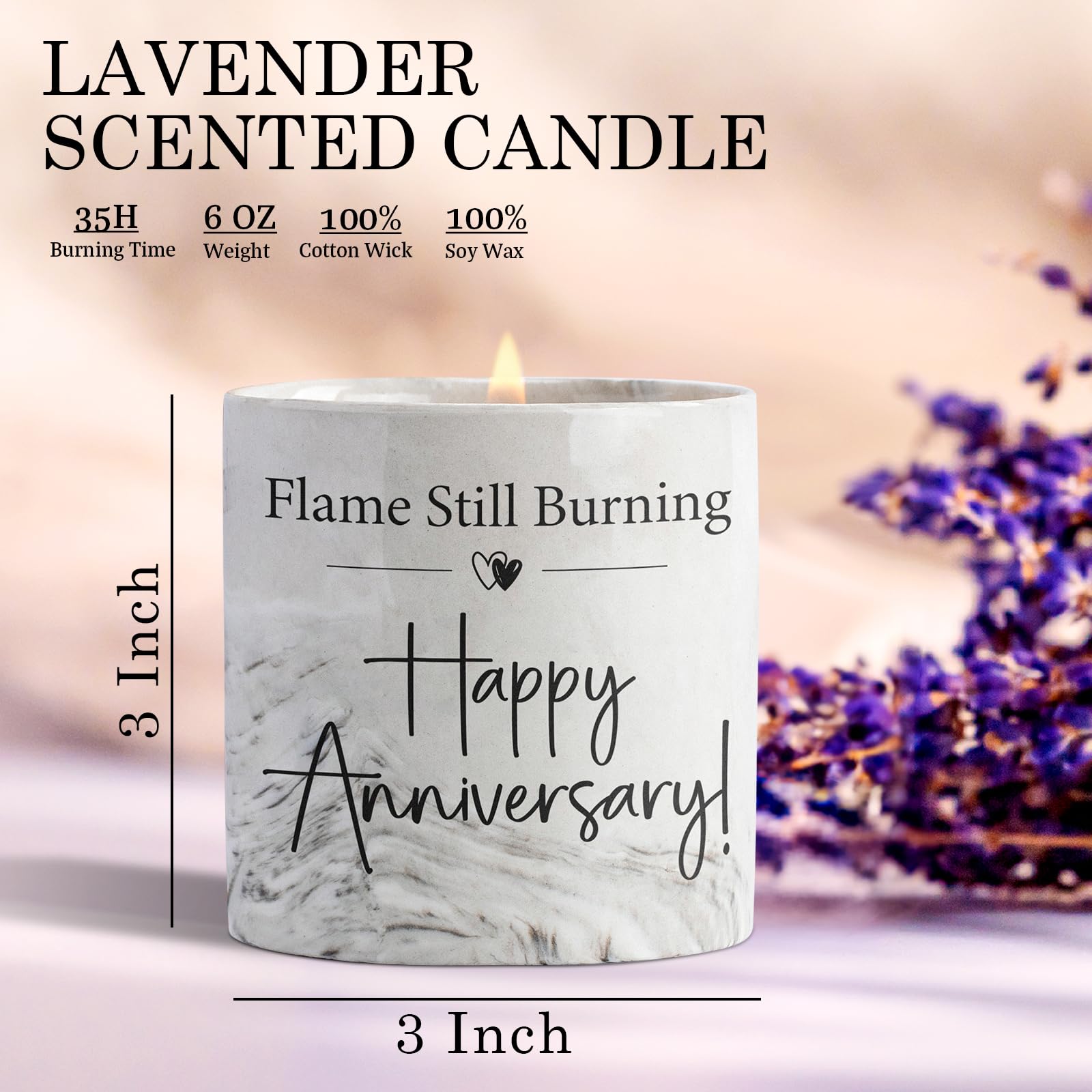 Anniversary Wedding Gifts Happy Anniversary Candle Aniversario Gifts for Men Women Couple Gift for Anniversary for Husband Wife Parents Romantic Gifts Anniversary Marriage Gifts for Him Her 6oz