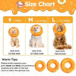 Hpetppy Cat Cone Collar Soft, Cat Recovery Collar for Wound Healing Cute Cat Donut Adjustable Cat Cones to Stop Licking Comfortable Lightweight Neck Elizabethan Collars for Cats Kittens After Surgery