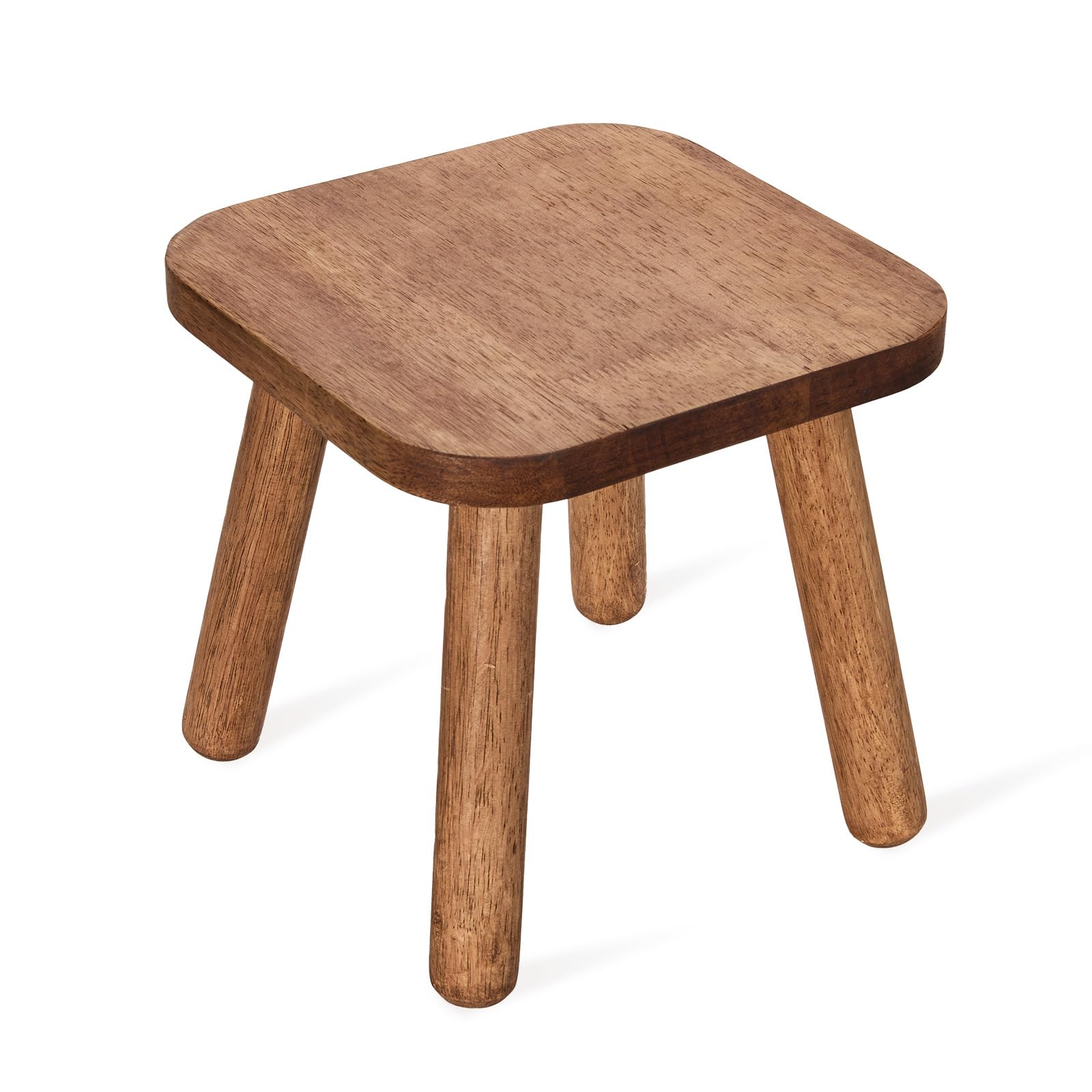 JUJIAFU Solid Wood Stool Wooden Step Stool for Adults Small Wooden Stool Square Stool Sitting Stool Legs Detachable for Kitchen Bathroom Living Room (9.32High)