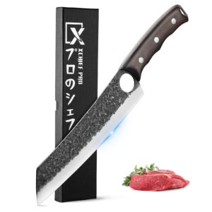 xchief pro 8.35'' kiritsuke chef knife - sharp kitchen knife for meat cutting, japanese high-carbon steel cooking knife, full tang design butcher knife, kitchen gadgets with premium gift box