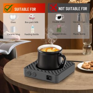 Mug Warmer,3 Temp Settings Coffee Mug Warmer,Auto On/Off Coffee Warmer with Gravity Sensor,6 Timer Auto Off Cup Warmer,Mug Warmer for Desk Suits Kinds of Mugs,Splash-Proof Coffee Cup Warmer