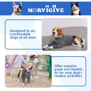 MORVIGIVE Dog Recovery Sleeves for Front Legs,Dog Sleeves to Prevent Licking,Breathable Dog Front Recovery Sleeve Right Left Leg,Dog Leg Sleeve After Surgery for Medium to Large Dogs,Grey 2XL Size