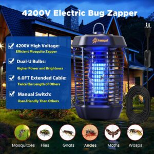 Bug Zapper Outdoor-Mosquito Zapper Outdoor, Fly Zapper Indoor Outdoor Home Garden Patio Backyard