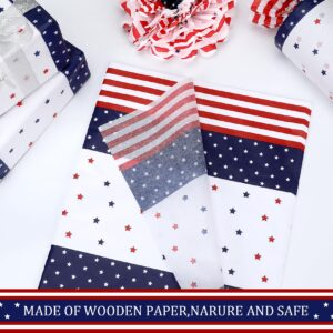 35 Sheets Tissue Paper for Gift Bags 19.5"x13.6" Gift Wrap Tissue Paper Bulk for 4th of July Memorial Day Festival Independence Day Party Art Crafts Tissue Paper for Packing Holiday Decor