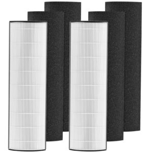 2-in-1 true hepa replacement filter compatible with pure enrichment purezone elite 4-in-1 air purifier (peairtwr), carbon activated pre-filter + true hepa air filter, 2 pack