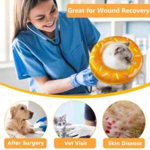 Hpetppy Cat Cone Collar Soft, Cat Recovery Collar for Wound Healing Cute Cat Donut Adjustable Cat Cones to Stop Licking Comfortable Lightweight Neck Elizabethan Collars for Cats Kittens After Surgery