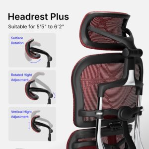 Ergonomic Mesh Office Chair with 3D Adjustable Armrest,Mesh High Back Desk Chair-Adjustable Headrest with Adjustable Lumbar Support and Footrest Office Chair