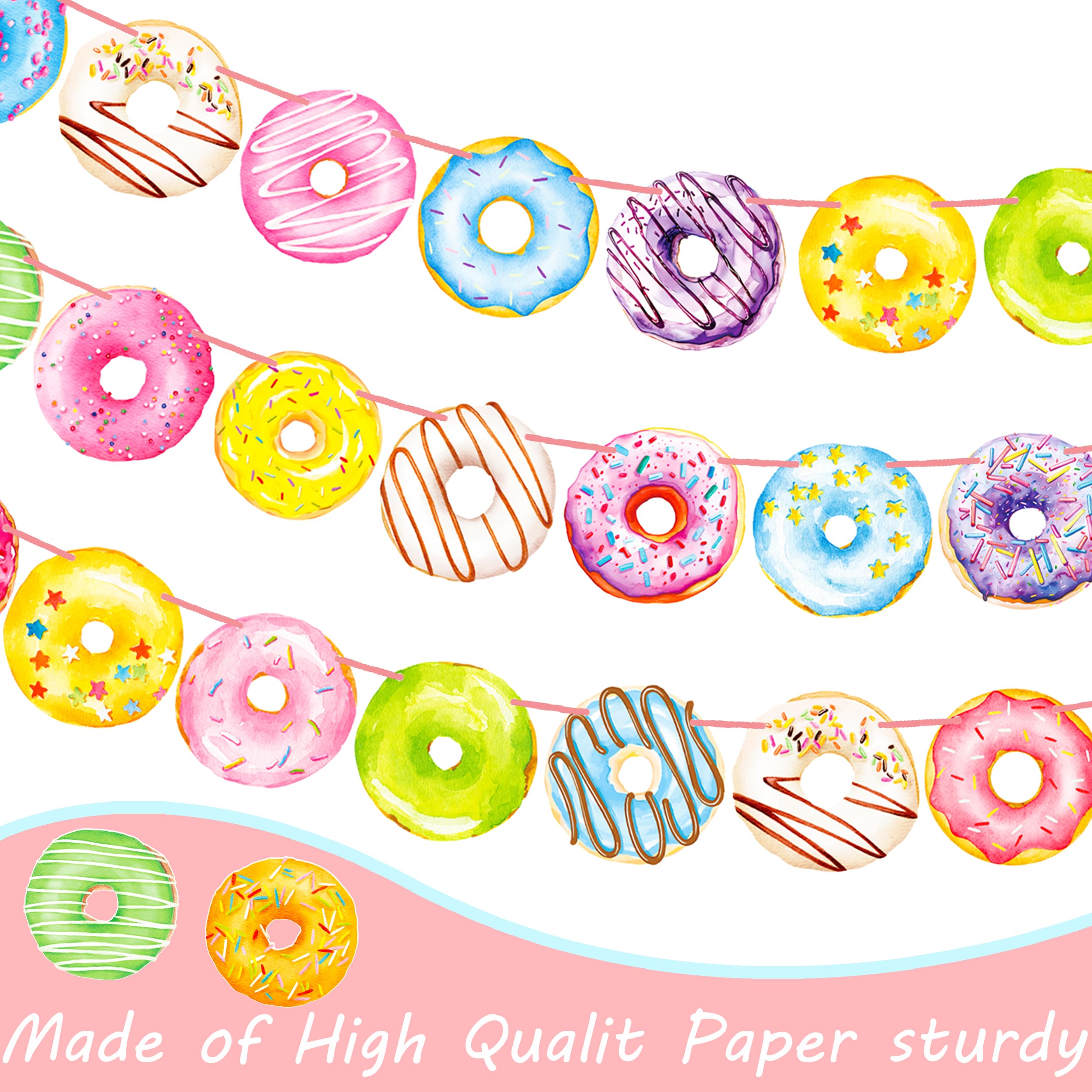 Donut Party Banners 4Pcs Donut Party Decorations Donut Themed Birthday Party Banner Decorations for Donut Theme Party Sweet Baby Shower Supplies