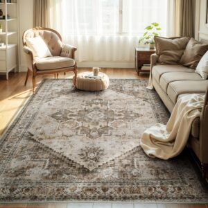 rugs for living room rug 8x10 area rug soft bedroom rug carpet-rugs for bedroom machine washable rug vintage oriental floral medallion rug dining room rug office rug non slip rug beige