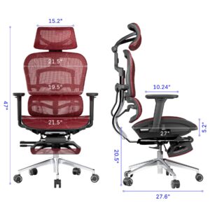 Ergonomic Mesh Office Chair with 3D Adjustable Armrest,Mesh High Back Desk Chair-Adjustable Headrest with Adjustable Lumbar Support and Footrest Office Chair