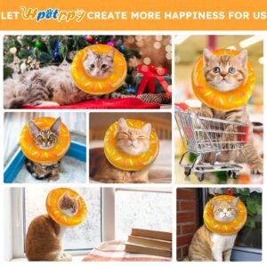 Hpetppy Cat Cone Collar Soft, Cat Recovery Collar for Wound Healing Cute Cat Donut Adjustable Cat Cones to Stop Licking Comfortable Lightweight Neck Elizabethan Collars for Cats Kittens After Surgery