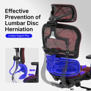 Ergonomic Mesh Office Chair with 3D Adjustable Armrest,Mesh High Back Desk Chair-Adjustable Headrest with Adjustable Lumbar Support and Footrest Office Chair