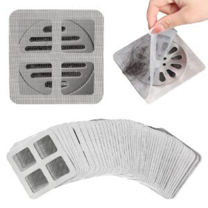 50 pcs 4" x 4" disposable shower drain,disposable shower drain cover hair catcher, disposable drain covers, for bathroom, laundry, bathtub, kitchen, sink, drain hair catcher for human and pet hair